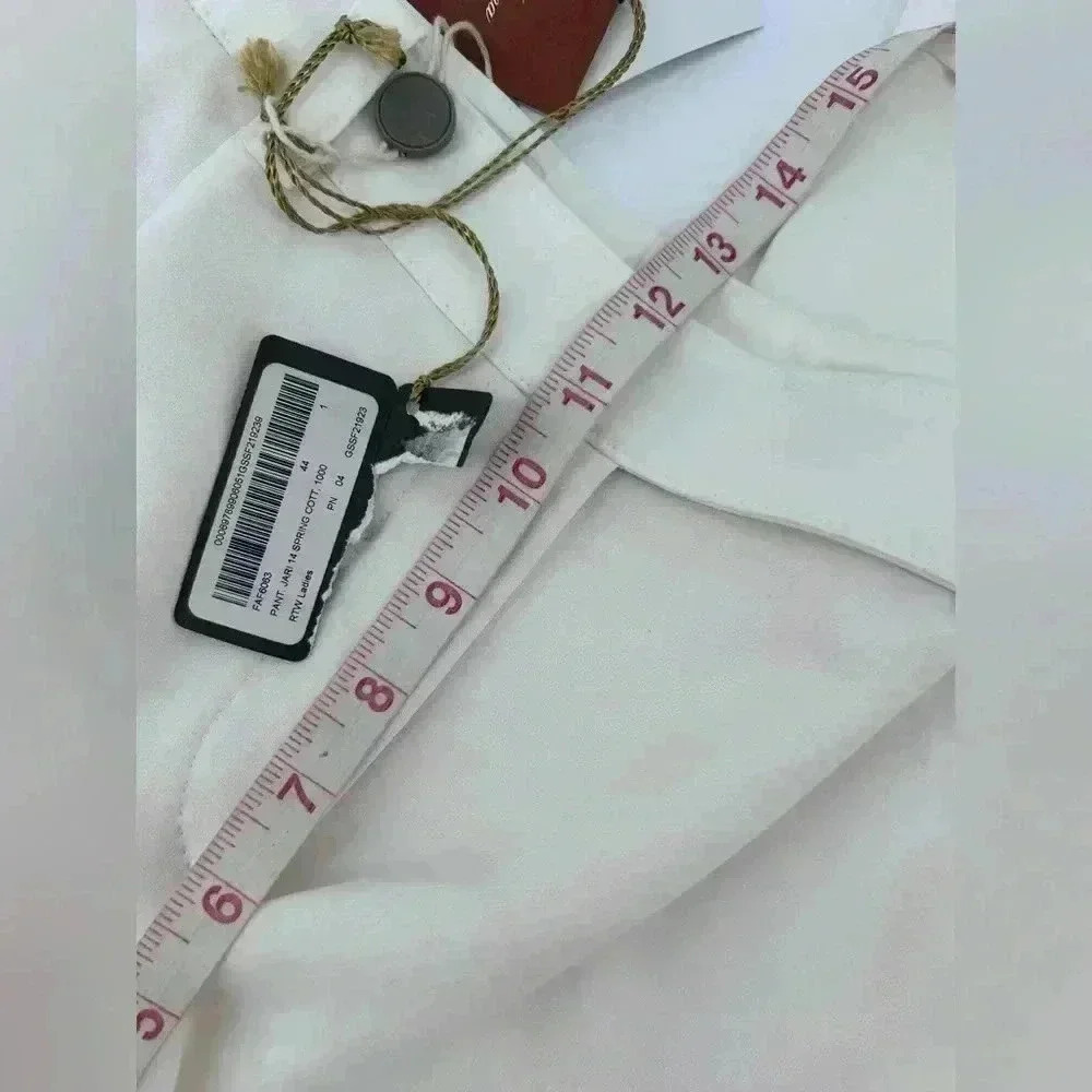 NWT Loro Piana trousers in off white size 44 made in Italy US 10 Missing Buttons - Picture 11 of 14